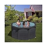 Gre KIT240GF - Piscina desmontable con decoración de grafito (240 x 120 cm, filtración 4 m3/h, con puntales laterales)