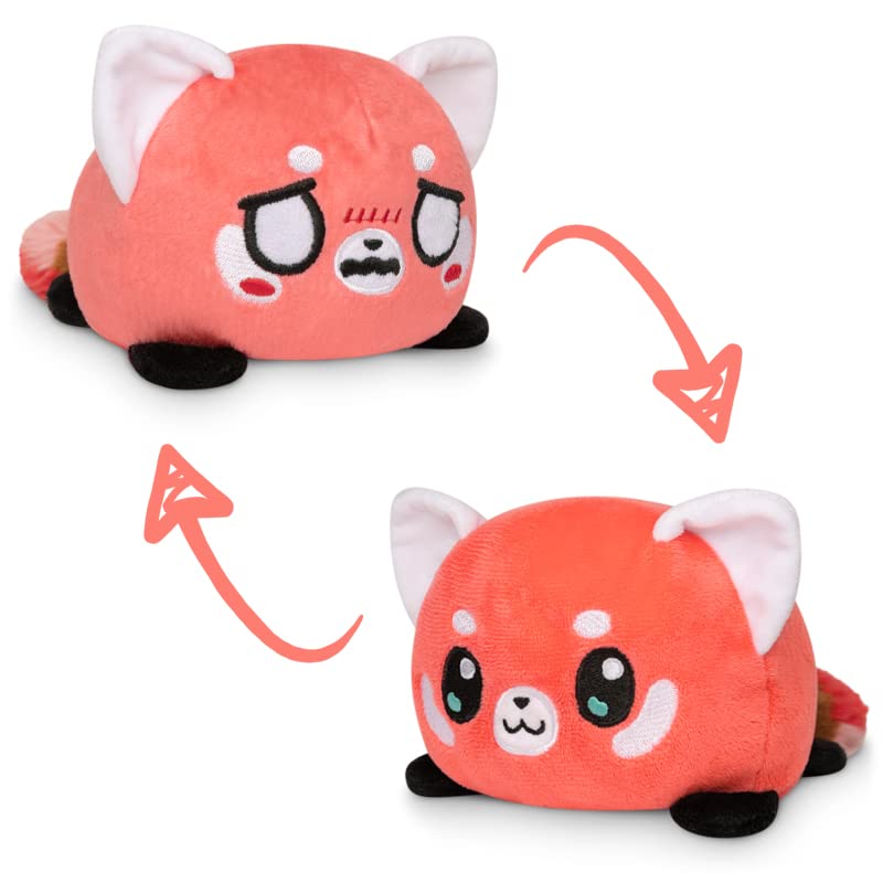 TeeTurtleThe Original Reversible Red Panda Plushie - Red + Pink - Cute Sensory Fidget Stuffed Animals That Show Your Mood