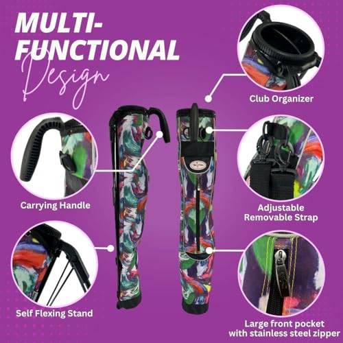 Image of Women's Ultralight Sunday Bag | Taboo Fashions Stand Bag | Range Bag, Par 3, Executive Course | Self Flexing Stand, Adjustable Strap