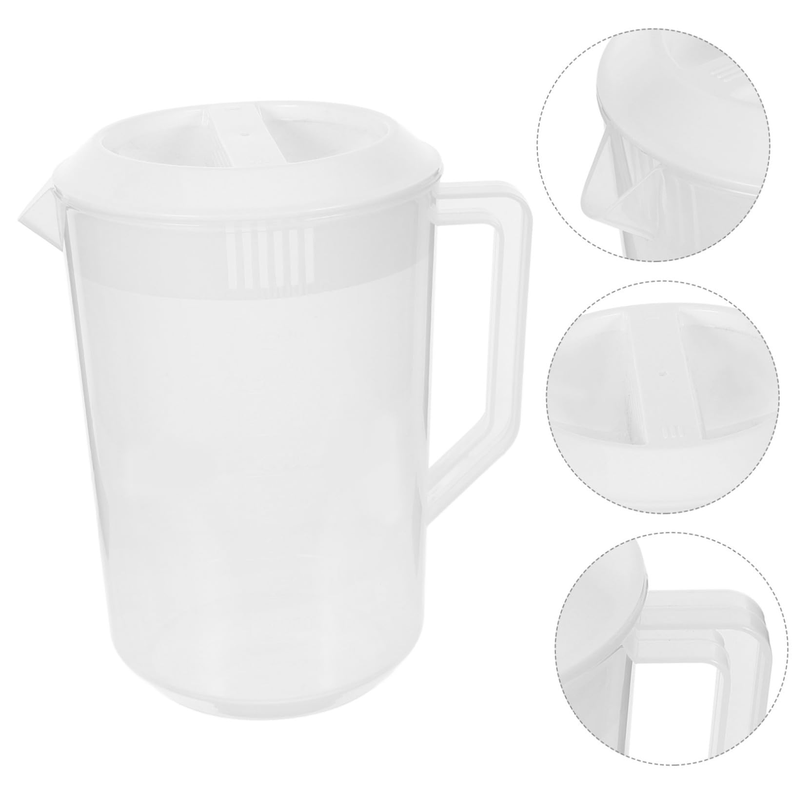 Kunststoff Wasserkrug mit Große Kapazität Kaltwasserkanne Bpa Frei Lebensmittelecht mit Deckel Hitzebeständig für Saft Eisgetränke und Milch Wiederverwendbar