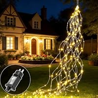 TW SHINE 200 luci LED per camera da letto, luce bianca calda, impermeabili, USB, luci natalizie con timer remoto, 8 modalità di filo di rame per interni ed esterni, decorazioni per albero