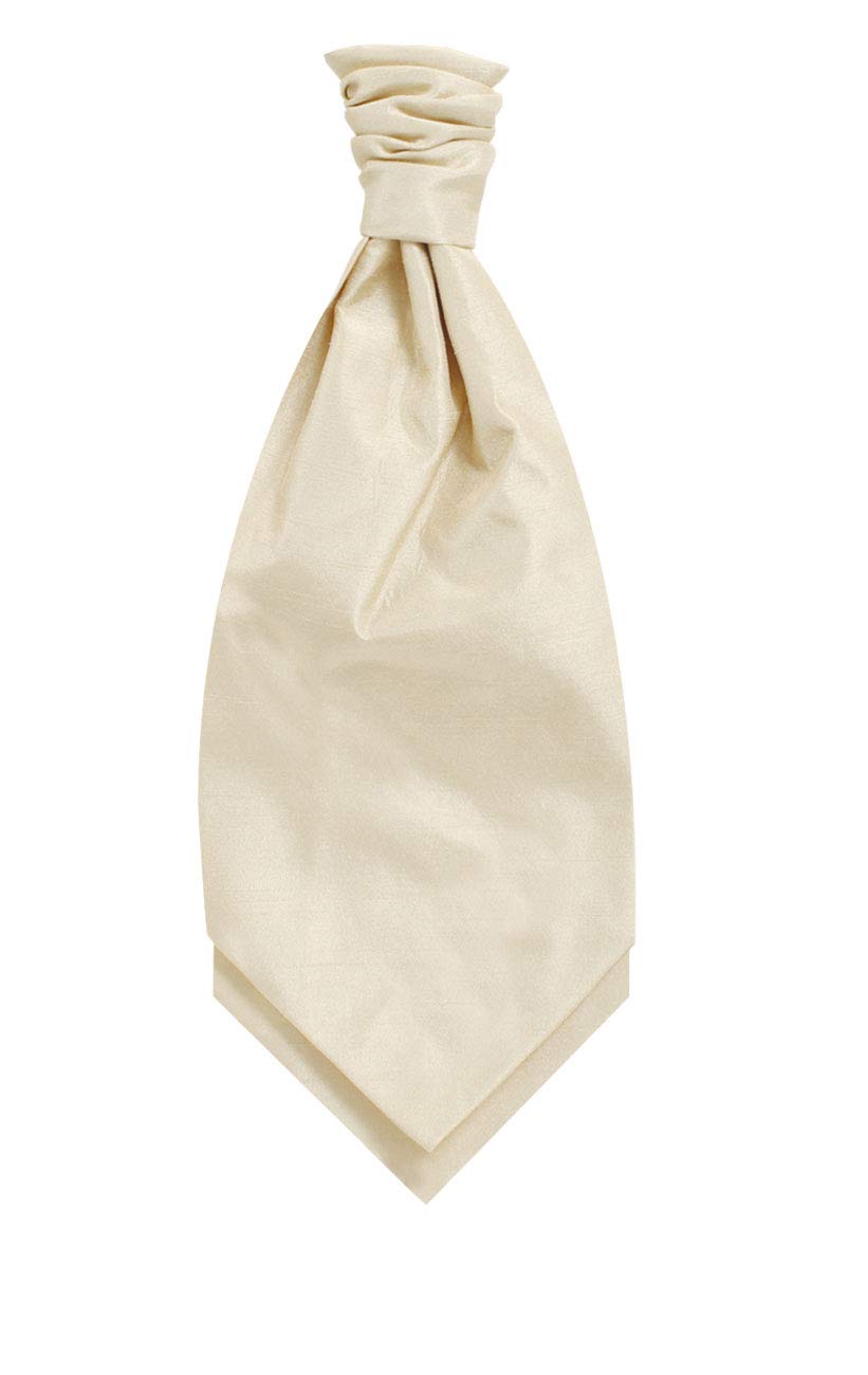 Dobell Mens Gold Cravat Dupion Satin-Feel Hand-Tied