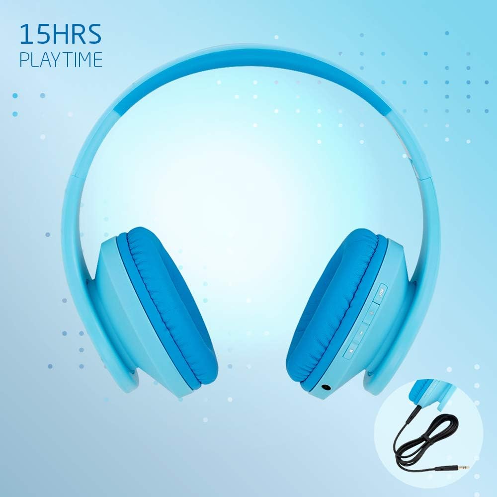 PowerLocus Kids Headphones Over-Ear, Bluetooth Wireless Headphones for Kids,with Microphone, Safe 85DB Volume Limited, Foldable with Carry Case, Audio Cable, Micro SD mode for Online Classes,PC,Phones - Image 7