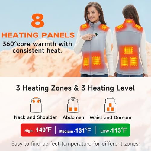 KOVNLO Heated Vest Women with Battery Pack Included, Smart Electric Lightweight Heated Jacket2
