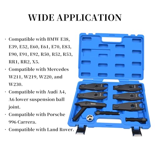 Yuesstloo 9 PCS Ball Joint Separator Tool Kit, Heavy Duty Steel Control Arms Steering Knuckles Tie Rod Ends Remover Tool 22mm 24mm 27mm 32mm 36mm, Compatible with Benz BMW Land Rover by Yuesstloo - Image 3