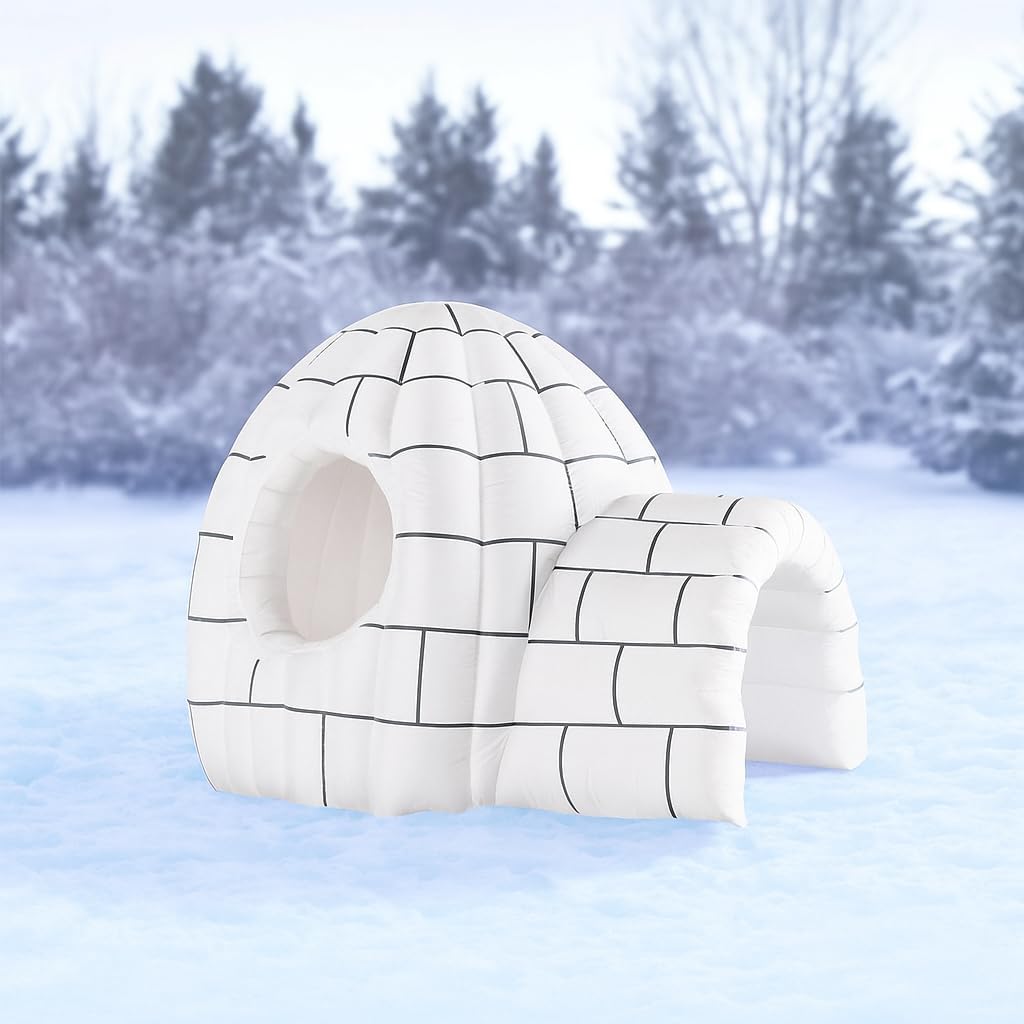 8-Foot Inflatable Color-Changing Igloo with Built-in Disco Lightshow and Durable Weather-Resistant Fabric