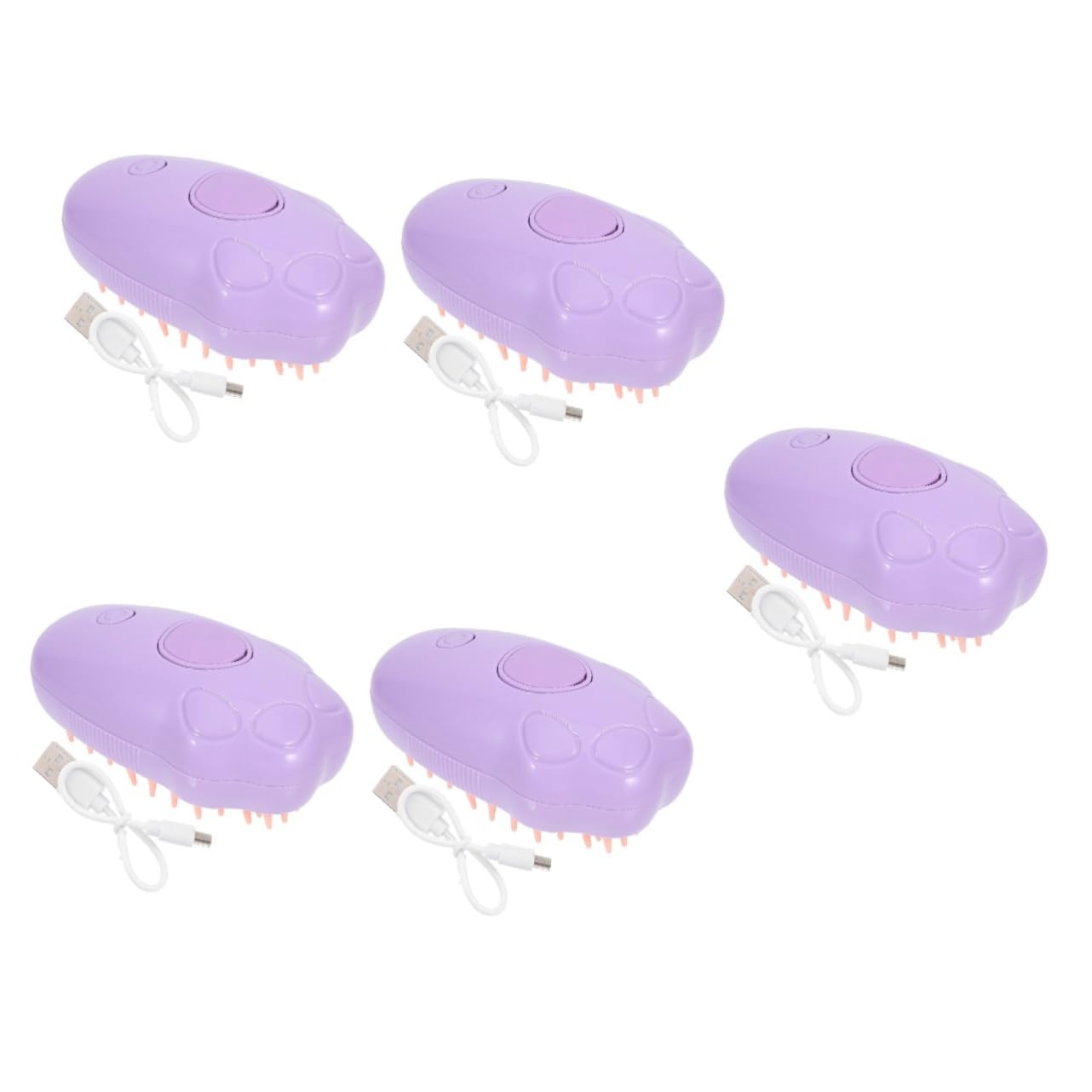 Toddmomy 5pièces Brosse à Vapeur Pour Chat Brosse Électrique De Toilettage Auto-nettoyante Pour Animaux De Compagnie Pour Massage Et Élimination Poils Couleur Violette
