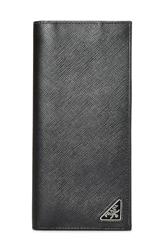 Prada, Pre-loved Black Saffiano Long Wallet, Black
