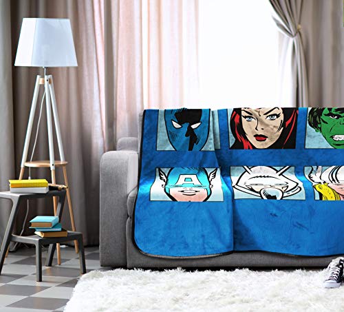 Marvel Comics Avengers Blanket - Measures 62 X 90 Inches, Kids Bedding Features Captain America, Black Panther, & Doctor Strange - Fade Resistant Super Soft Fleece (Official Marvel Product) #TOP5