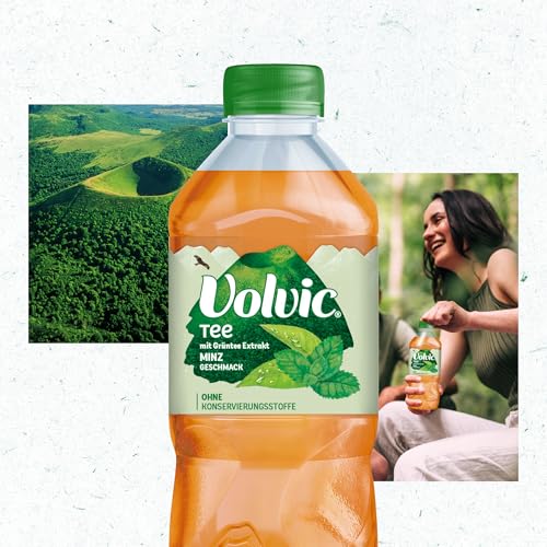 Volvic Tee Minzgeschmack – Erfrischungsgetränk aus Grüntee-Extrakt mit Minzgeschmack – 6 x 0,75 l