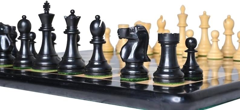 Miniatura 3 de 1972 Reproducido Fischer Spassky Staunton Juego de piezas de ajedrez ponderadas solo piezas de ajedrez - 3.7 pulgadas King