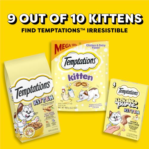 Temptations Kitten Crunchy and Soft Cat Treats, Salmon & Dairy, 6.3oz, 10pk - image 6