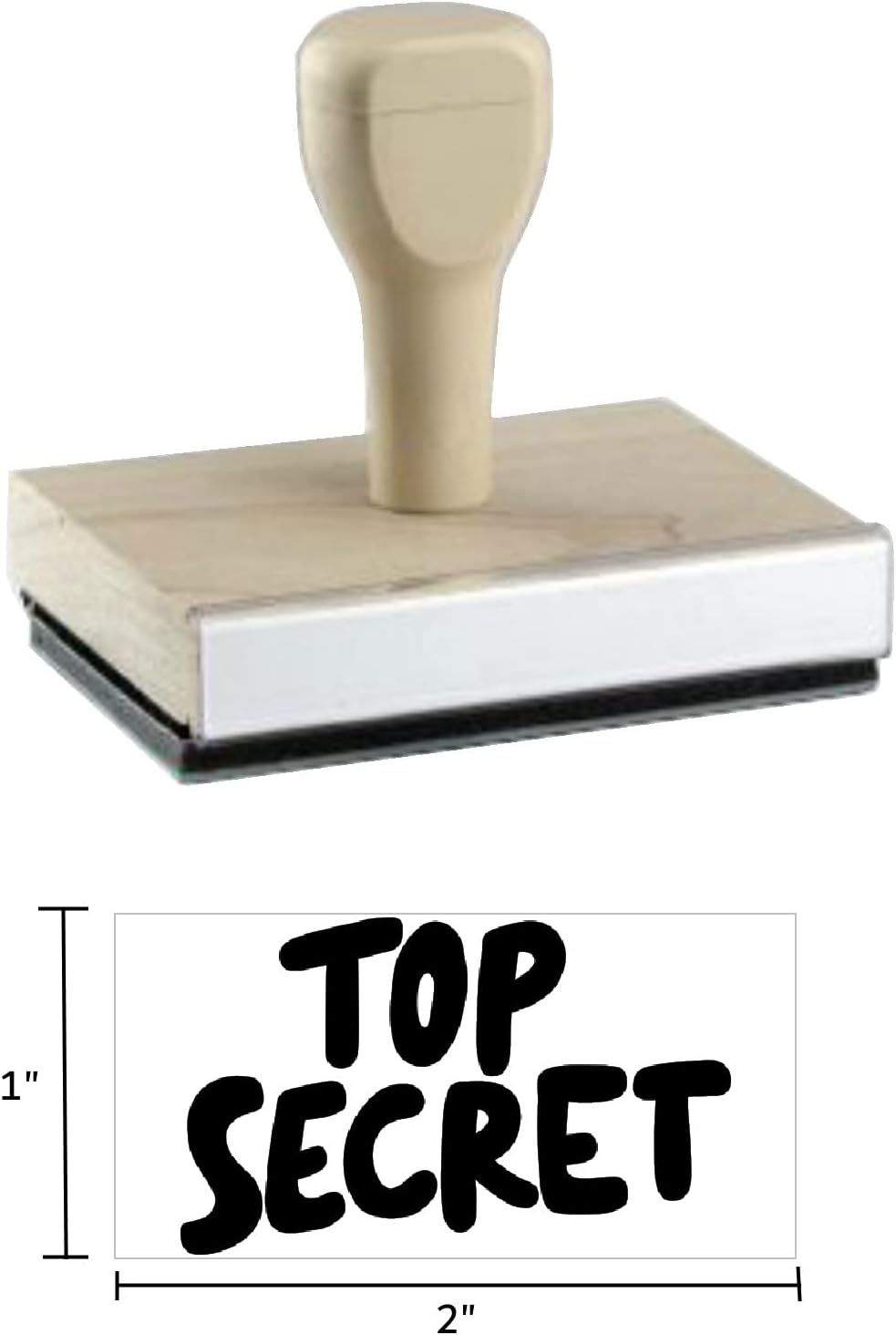 Top Secret Rubber Stamp, 1 X 2'' Wood Stamp