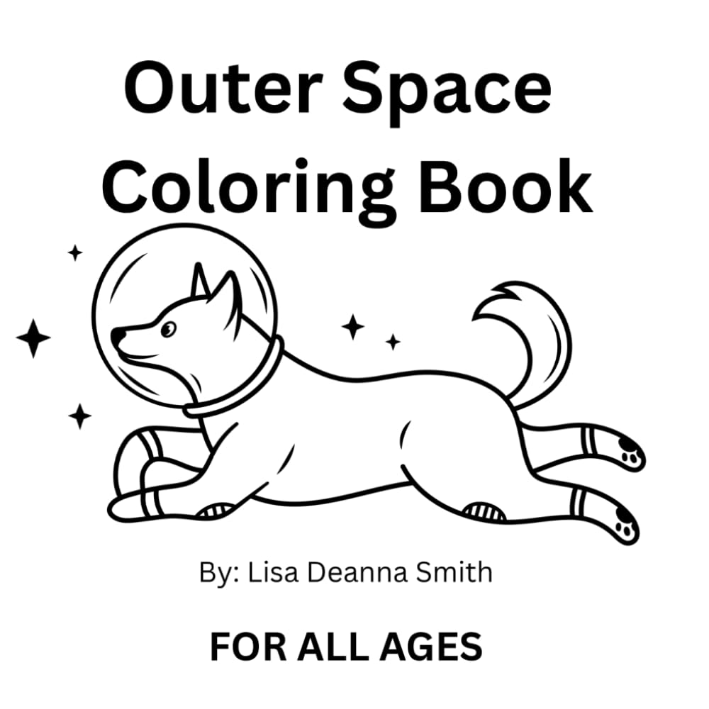 Outer Space Coloring Book is a friendly set of coloring pages for all ages: These fun coloring pages have character with aliens, spaceships, and astronauts for all ages
