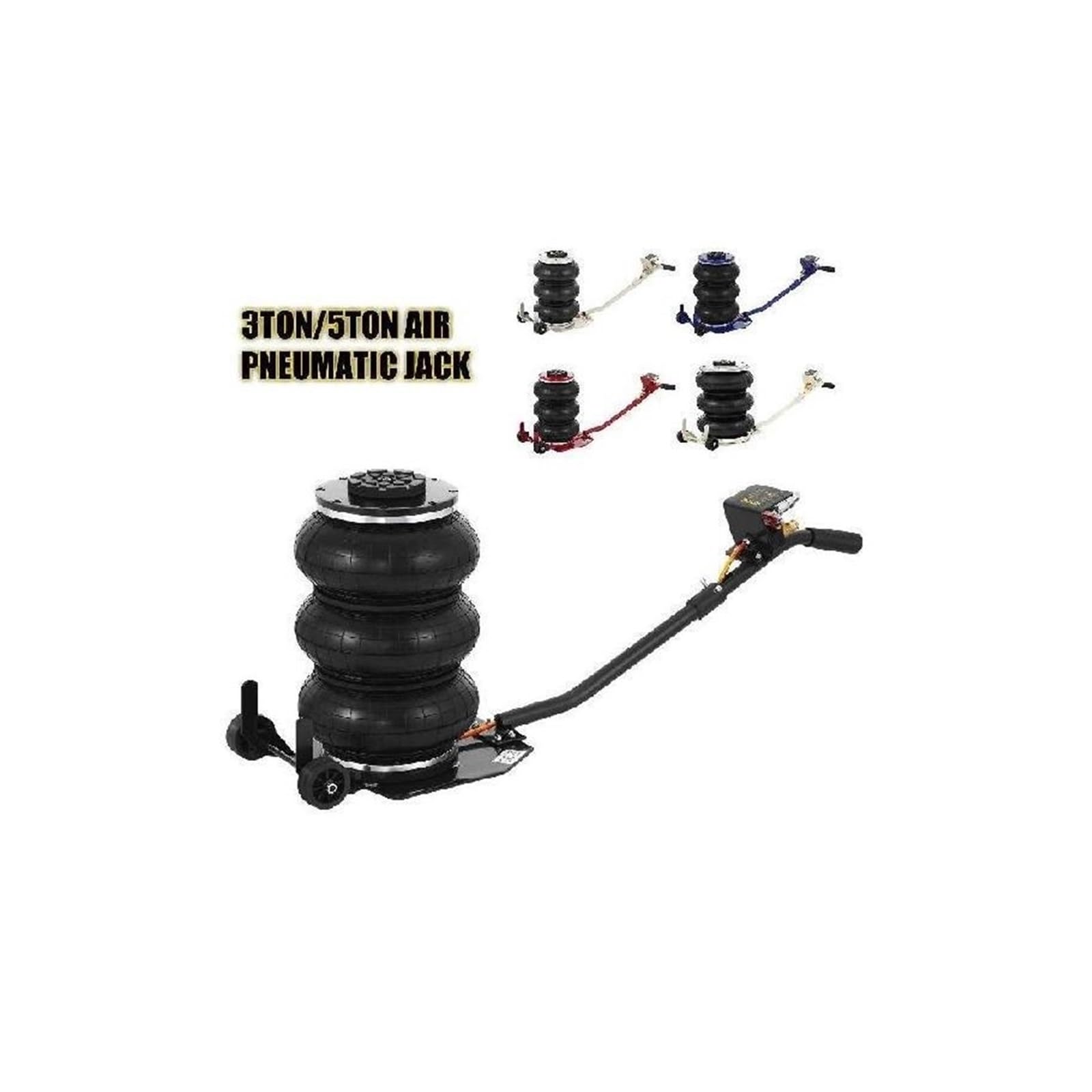 Cric Auto, 3/5 Ton Car Triple Bag Air Jack Martinetto pneumatico Altezza di sollevamento veloce 16 pollici / 40CM for strumento di riparazione automatica for camion for auto SUV(White 5 Ton)