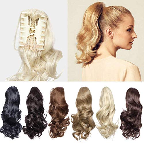 1onytail Hair Extension CutT1378-Be Clie One Piece Big Wave SyResistant Hair n)