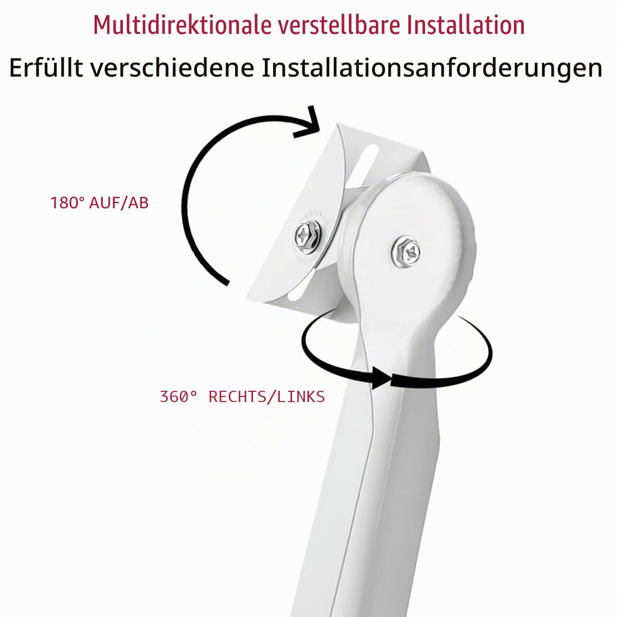 E-HORDE 2 Stück Universal-Halterung für Überwachungskamera, vertikale Ecke, verstellbare Aluminium-Legierung, Wandhalterung, mit 2 Installationsmethoden für Innen- und Außenbereich
