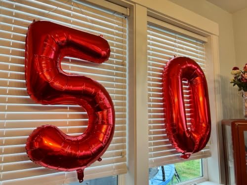 Image of 8 Balloon 40 inch Red Number Balloons for 8th Birthday Party Decorations | Saturated Color, Large 40 in, With Straw & Hanging Hole, For Back-to-School Season, Wedding, Christmas, New Year, Anniversary