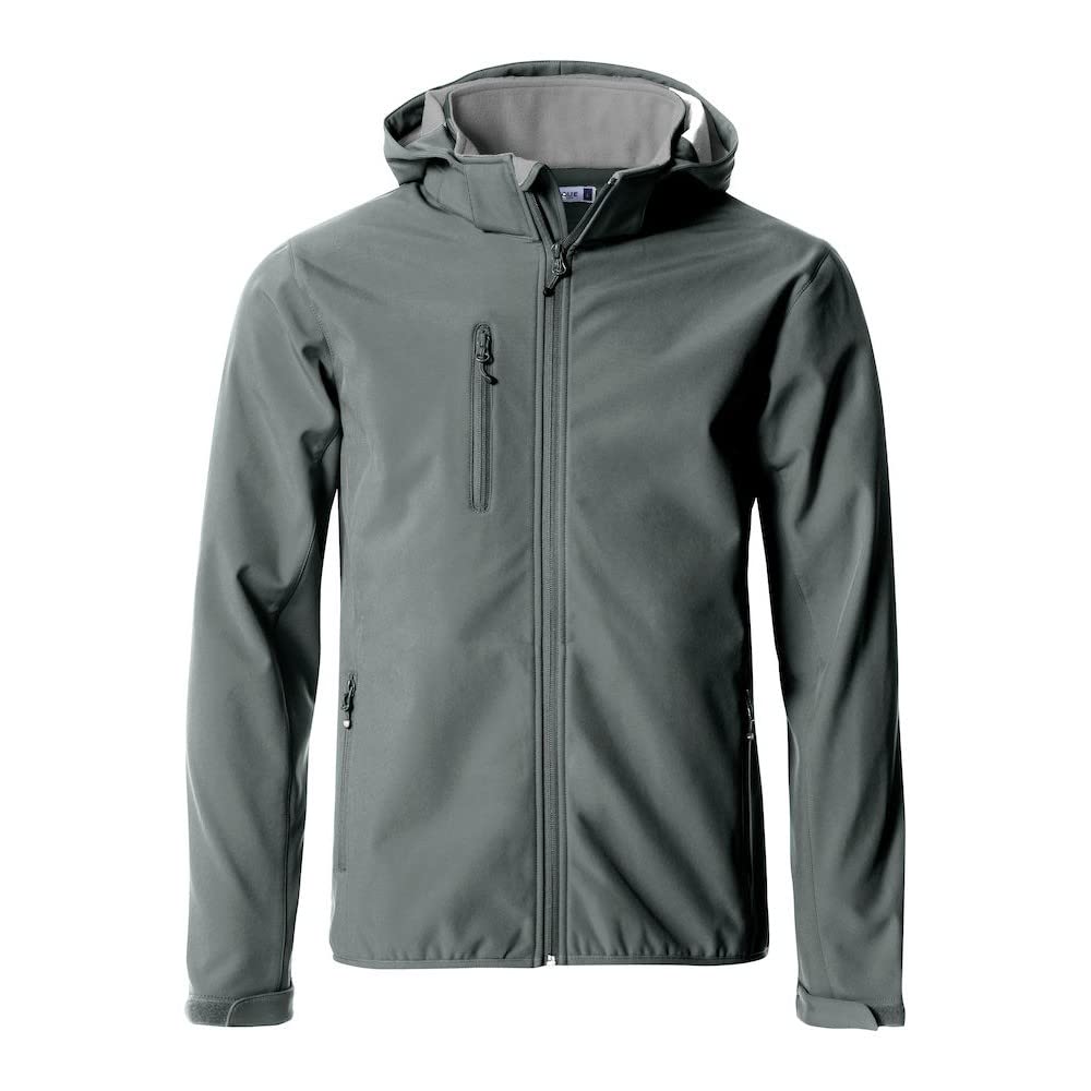 CLIQUE - Kurtka męska Basic Hoody Softshell, elastyczna kurtka poliestrowa, na co dzień, wiatroszczelna, do wędrówek, wędrówek, do pracy, podróży, sezonu jesienno-zimowa