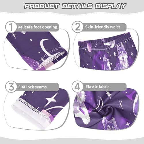 Toddler Girls Leggings Printed Yoga Pants Leggings Starry Sky Wolf for Kids3