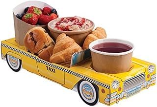 MustBeBonkers x5 New York Yellow Taxi Cab Car - Party Meal Food Trays Snack Lunch Box Plate Tray