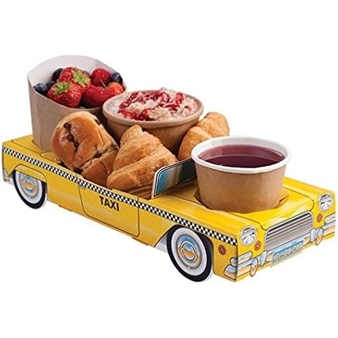 MustBeBonkers x5 New York Yellow Taxi Cab Car - Party Meal Food Trays Snack Lunch Box Plate Tray Cover
