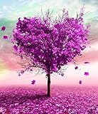 5D Diamond Painting Kits für Erwachsene, Kind DIY Diamonds by Numbers, Liebes Baum komplettes Kreuzstich Set Crystal Strass Stickerei Diamantkunst für Home Wand Decor (30x40cm)