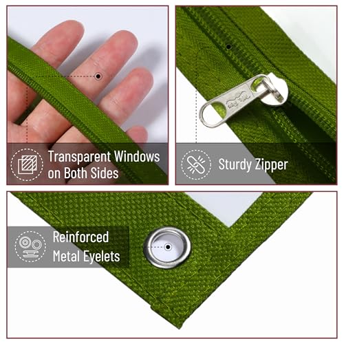 Image of Mr. Pen- Pencil Pouch for 3 Ring Binder, 5 Pack, 10 inchx7 inch, Smooth Zipper | Clear Window, Large Capacity Pencil Case with 3 Reinforced Grommets for School, Office, Supplies Storage | Clear Window, Large Capacity Pencil Case with 3 Reinforced Grommets for School, Office, Supplies Storage