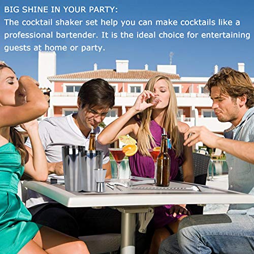Songway 13-delige RVS Cocktail Making Set met Muddler, Jigger, Pourer, Kurkentrekker, Zeef, IJssongs, Lepel, Flesopener… - Afbeelding 7