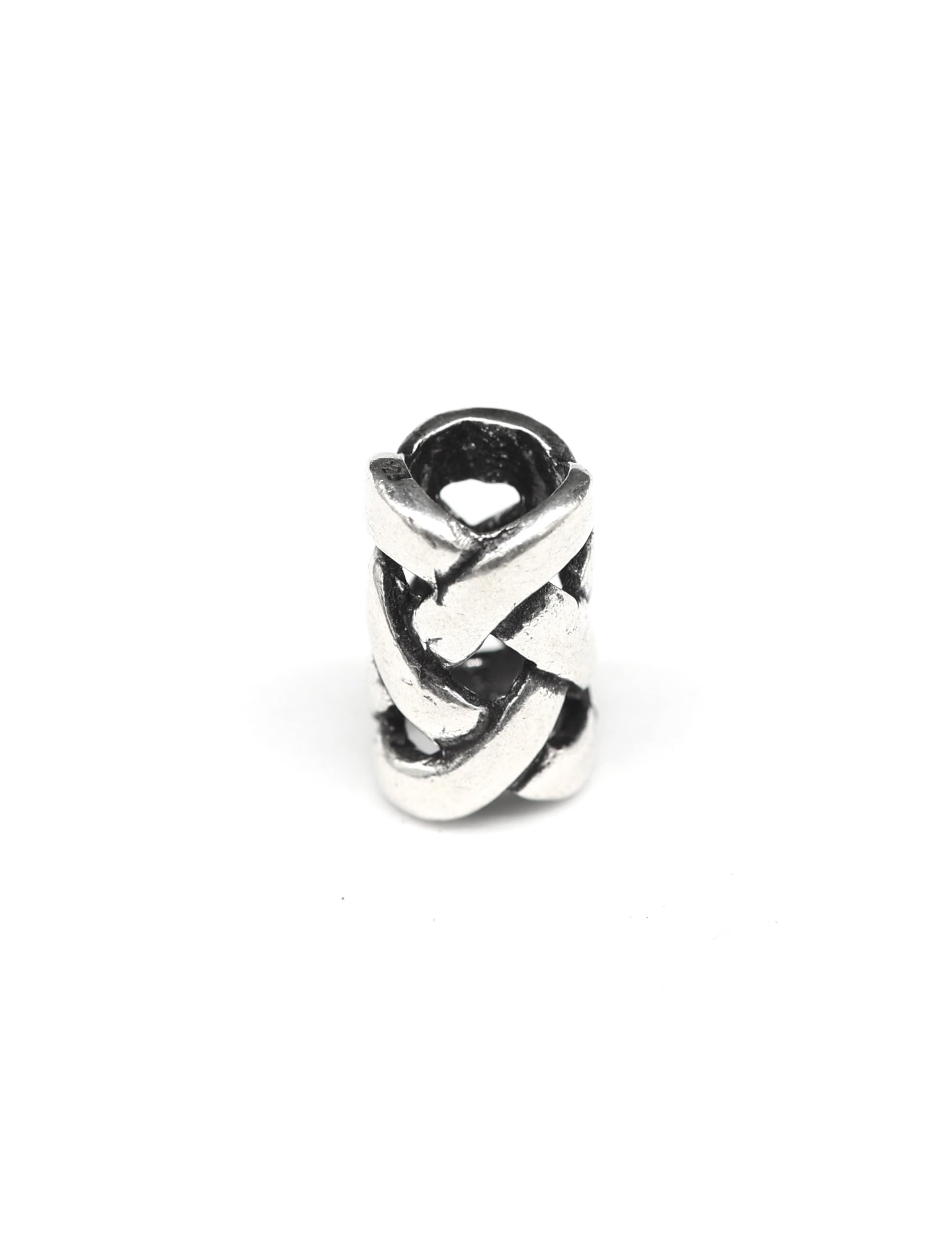 Bartperle 925 Silber keltisch Bartschmuck Keltischer Knoten geflochten Wikinger Haarschmuck Perle Herren Damen Haarperle Sterlingsilber Schmuck