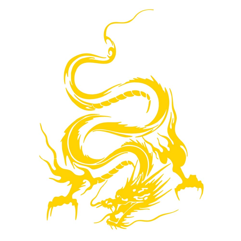 Dragon Graphic Car Hood Sticker Self-Adhesive Vinyl Graphics Decals 19.69'' x 14.57'', Yellow