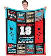 CIUGOIG 18 Year Old Boy Birthday Gifts, 18th Birthday Gifts for Boys Blanket 50"x 60", Coolest Pr...