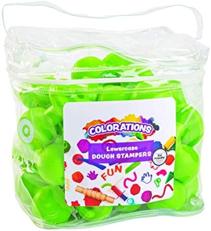 Colorations Alphabet Dough Stampers Set, Lowercase Letters – Set of 26 Letter Stamps, Fun ABC Learning Tool for Toddlers, Ideal for Classroom and Home Learning