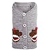 The Worthy Dog Sock Monkey Pullover Cardigan Sweater, with Faux Pockets, Warm Knitwear Winter Clothes for Pets, Cold Weather Outfits for Dogs, Gray - Large