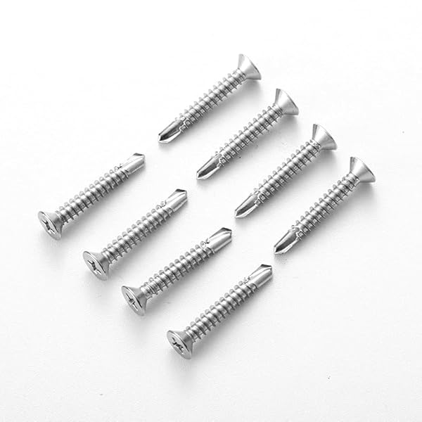 #14 x 1 (50 Pack) Flat Head Sheet Metal Screws Self-Tapping Screw Phillips Head Self Drilling Screws, 410 Stainless Steel by MoyoCodi - Image 3
