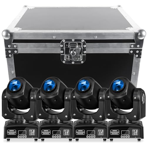 4PCS Lumières de Scène avec 1 Flight Case, Lyre LED RGBW Beam Pattern dmx512 DJ Lumières de soirée par la Voix Pour Disco KTV Party