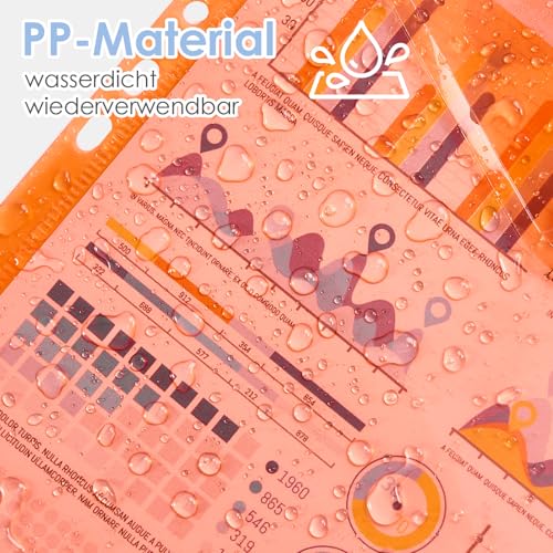 Dokumententasche A4, Dokumentenmappe A4, 30 Stück Bunte Mappen mit Klettverschluss, Sammelmappen Sichttasche für Organisieren mit 11 Lochrand & Etikettentasche