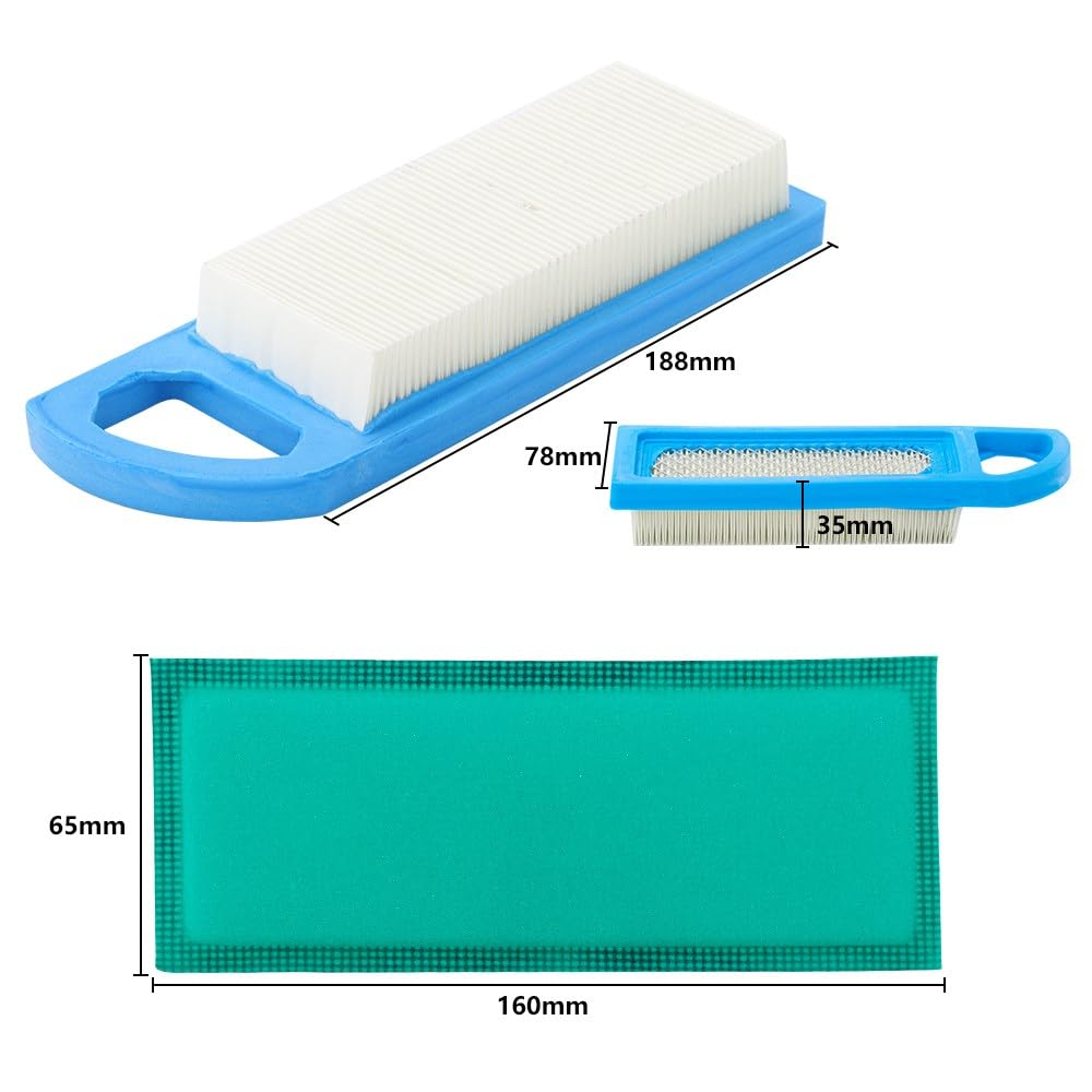 Filtro de Aire y prefiltro for Briggs & Str-at-Ton 795115 697153 797008 697014 697634 698083 Garden Power Tool Accesorios de Repuesto para cortacésped (Color : 5pcs)