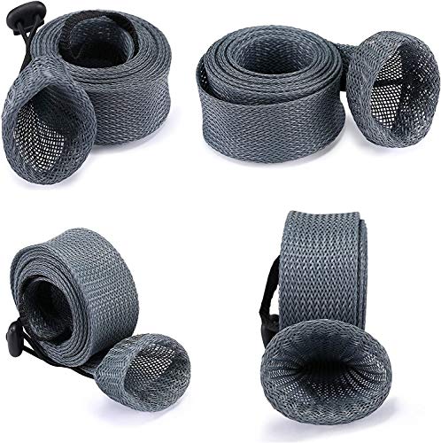 Amomo 4 Pieces Set Fishing Rod Cover Fishing Pole Glove Protector Cover Rod Sleeve Sock with Lanyard for Fly, Spinning, Casting, Sea Fishing Rod