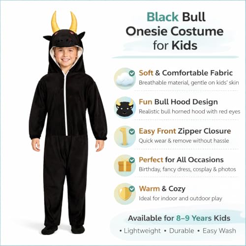 Image of Raj Costume Animal Fancy Dress Costume for Boys & Girls | Hooded Full Body Wildlife Zoo Animal Jumpsuit | Soft Costume for School Function, Fancy Dress, Halloween, Birthday, Cosplay & Role Play