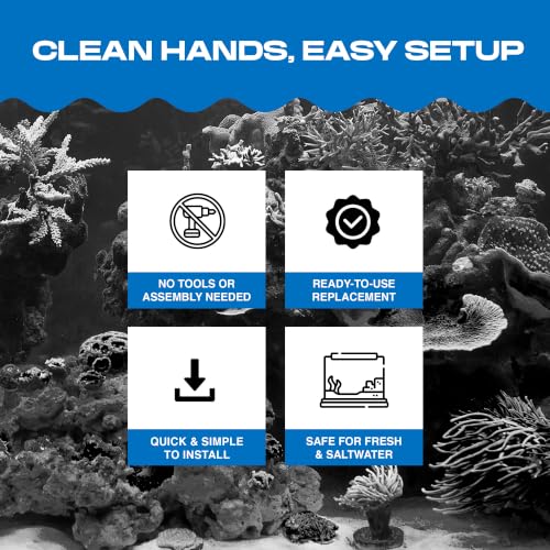 Image of Penn-Plax Cascade 300 GPH Hang On Filter Replacement Media, 3 Pack - Dual-Sided Aquarium Filter Cartridge with Activated Carbon & Poly-Fiber Floss for CPF5 -Fresh & Saltwater - Blue & Black, 10x3x7in
