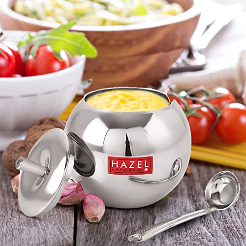 Buy HAZEL Stainless Steel Oil and Ghee Container With Spoon for Kitchen | 320 ml Capacity Multipurpose Oil Container Online at Low Prices in India - Amazon.in - Image 6