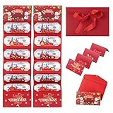 TidySphere 2 Stück Weihnachts-Geldhalter mit 6 Fächern, Weihnachtsgeschenkkartenhalter Mit Umschlag, faltbares Weihnachtsgeld,Rot Weihnachtszuschlag Geldhalter