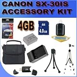 BVI Accessory Saver Bundle Kit for Canon Powershot SX30IS SX30 SX-30IS Digital Camera 4GB SDHC Card, Card Reader, NB-7L Battery and More!!