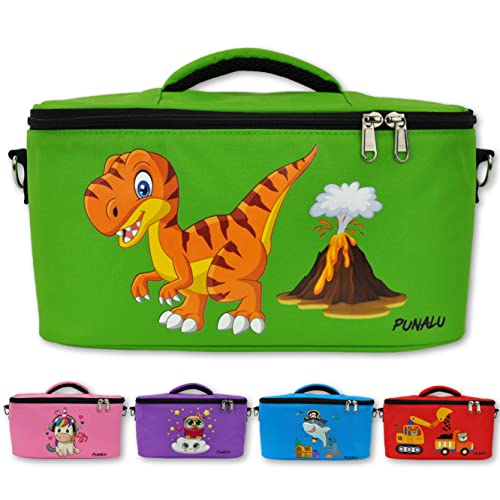 PUNALU Case for Toniebox Space for 30 Tonies, Charger and Headphones Toniebox Bag (Dinosaur Green)