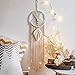 Uposao Boho Traumfänger Weiß Groß Handgemachte Dreamcatcher Quaste Baumwolle gewebte Makramee Wandkunst Wandteppich Wandbehang Ornament für Baby Shower Car Hochzeit Home Decor Geschenk