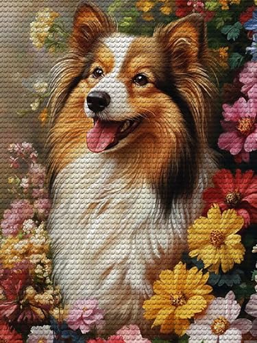 Peinture diamant pour adultes motif chien idée cadeau anniversaire DIY