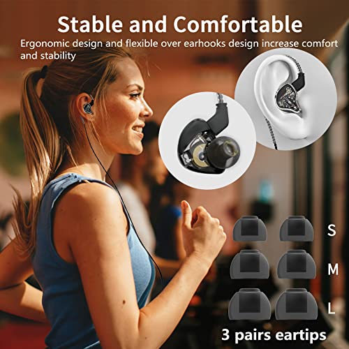 Yinyoo Ccz Warrior In Ears Monitors Wired Earbuds With 3Ba 1Dd Hybrid Drivers, Noise Isolating In Ear Earphones Headphones With Stereo Bass Clear Sound, 3.5Mm Cable For Singer Stage(Silver,No Mic) #TOP4