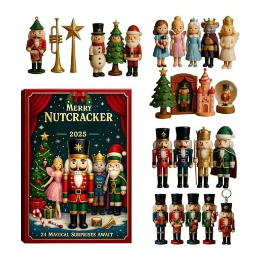 Calendario de cuenta regresiva de cascanueces – 24 días 2025 Navidad 2D figura de cascanueces – colgante de Adviento – para coche, hogar, ventana, chimenea, dormitorio, sala de estar