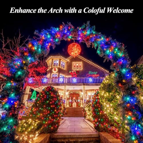 Amzxart-200ft-Multicolor-Outdoor-Christmas-Lights-600-LED-19-Mode-Solar-String-LightsSolar-Powered-Christmas-Lights-for-Trees-Parties-Gardens-Balconies-Waterproof-DecorationsColor